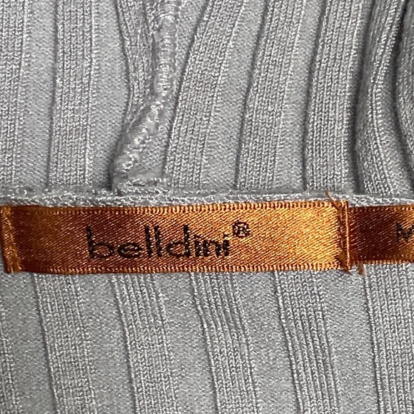 Belldini Gray & Yellow Viscose Nylon Spandex Blend Yellow Bling Zipper Size M - Picture 6 of 9